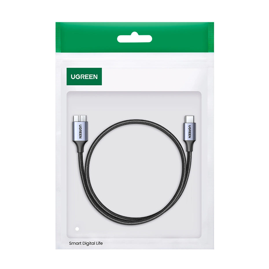UGREEN USB-C to Micro USB-B 3.0 Cable | 1m Gray | Fast Data Transfer - MIZO.at