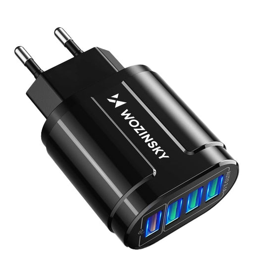 Wozinsky 48W 4-Port Wall Charger | Fast Charging | Black - MIZO.at