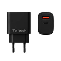 Teltech Netzteil USB-C 25W QC PD Schwarz TCH02 - MIZO.at