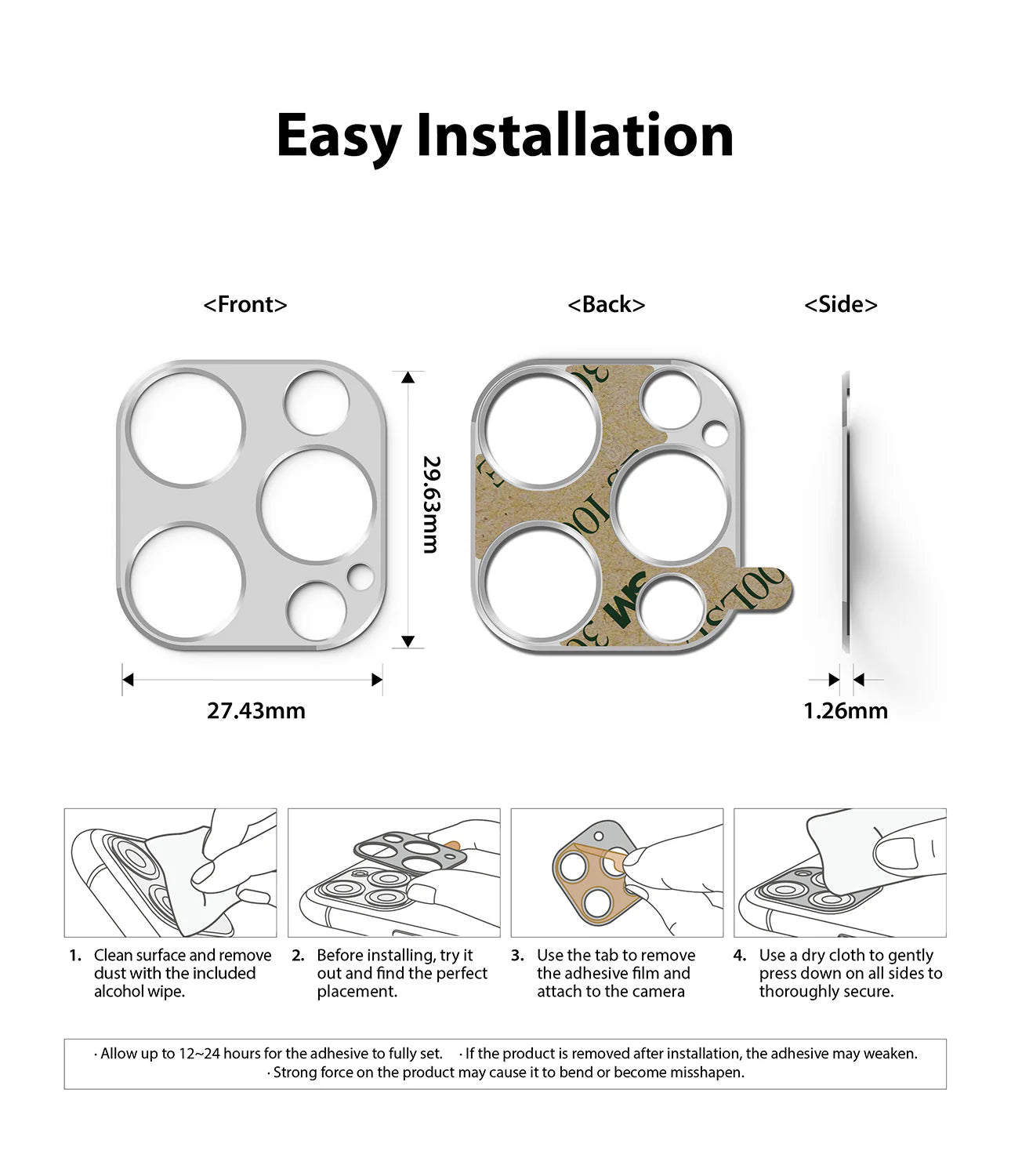 iPhone 12 Pro Camera Protector | Silver | Aluminum Lens Guard - MIZO.at