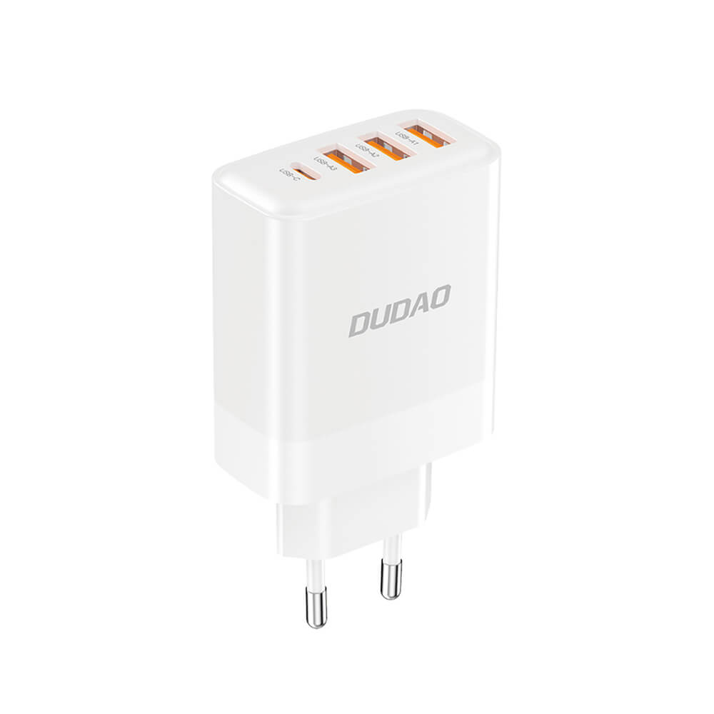 Dudao A5HEU Multiport Ladegerät 3×USB-A + USB-C PD 20W Weiß - MIZO.at