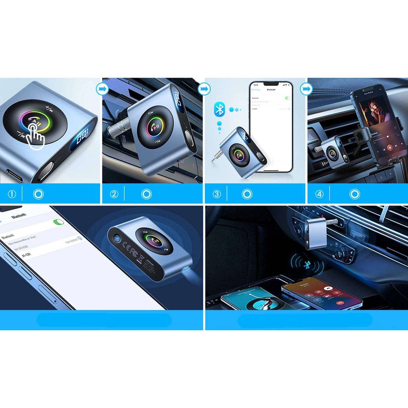 Joyroom Bluetooth 5.3 Car Receiver | Hands-Free & AUX Adapter - MIZO.at