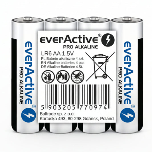 4er Pack everActive Pro AA LR6 Alkaline Batterien 1,5V - MIZO.at