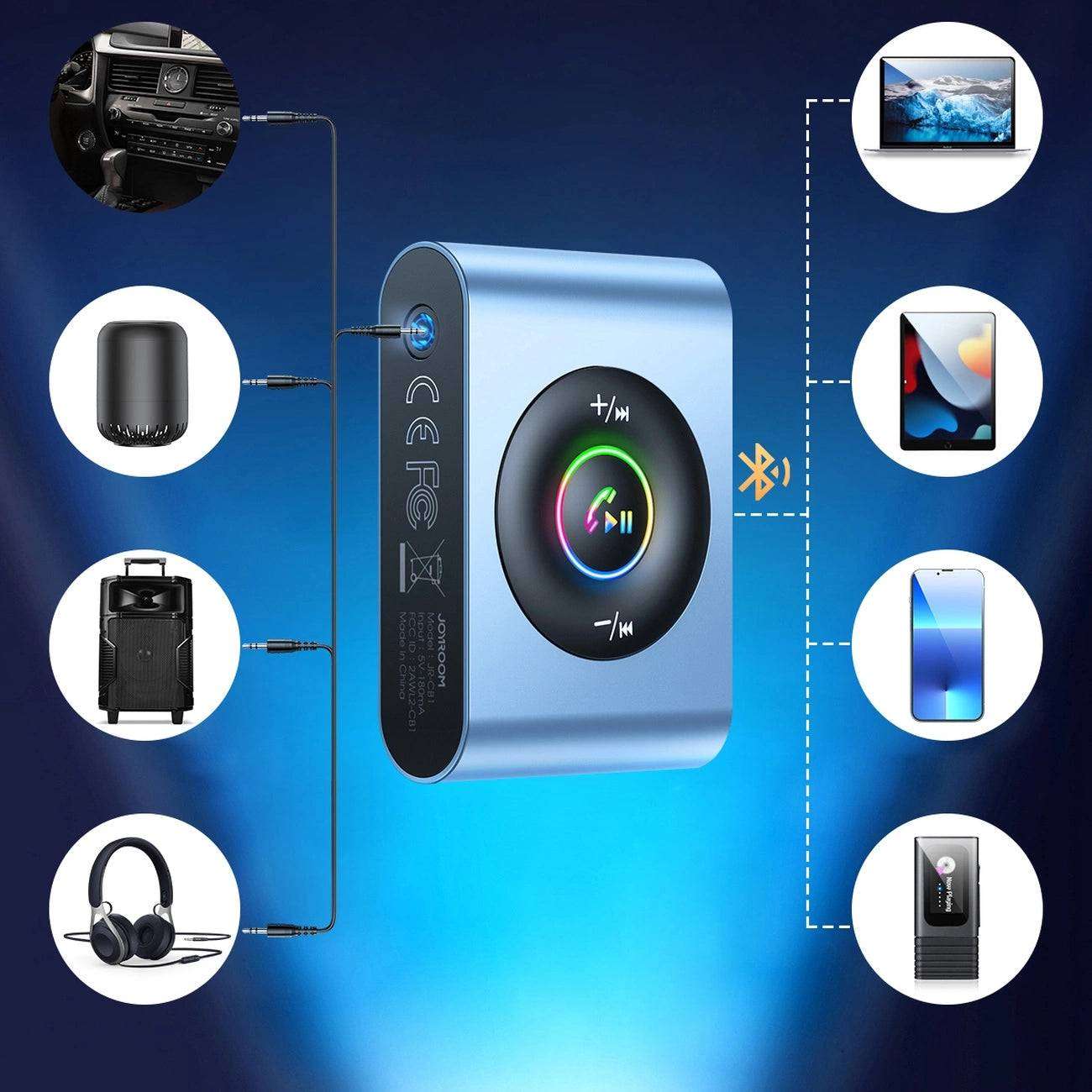 Joyroom Bluetooth 5.3 Car Receiver | Hands-Free & AUX Adapter - MIZO.at