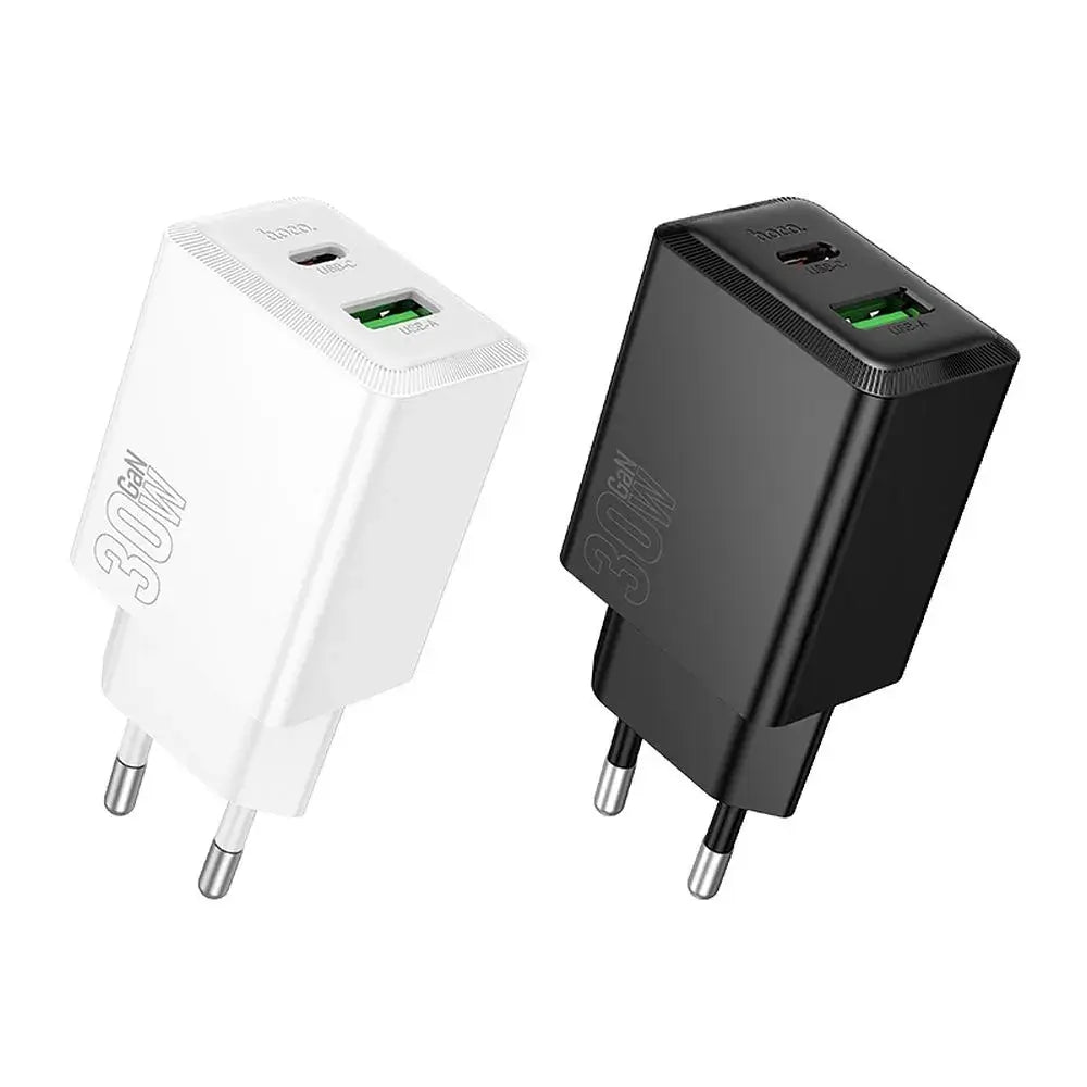 Hoco Ladegerät USB-A + USB-C QC3.0 PD 30W Weiß N71 - MIZO.at