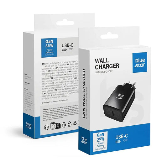 Blue Star Ladegerät USB-C QC4.0 PD 35W Schwarz TFB - MIZO.at