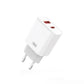 XO CE12 Dual Charger 20W – USB-C PD & USB-A QC 3.0 (Weiß) - MIZO.at