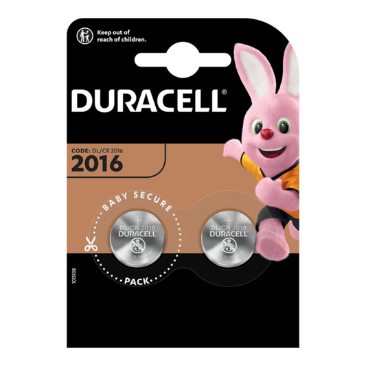 2er Pack Duracell CR2016 Lithium Knopfzellen 3 V