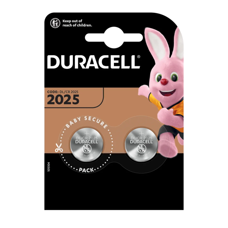 2er Pack Duracell CR2025 Lithium Knopfzellen 3 V