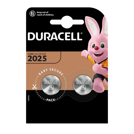 2er Pack Duracell CR2025 Lithium Knopfzellen 3 V