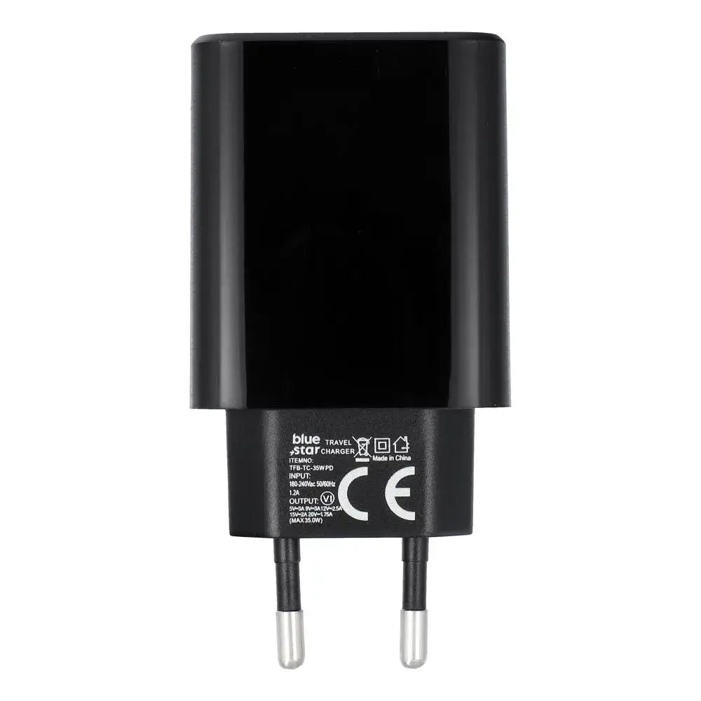 Blue Star Ladegerät USB-C QC4.0 PD 35W Schwarz TFB - MIZO.at