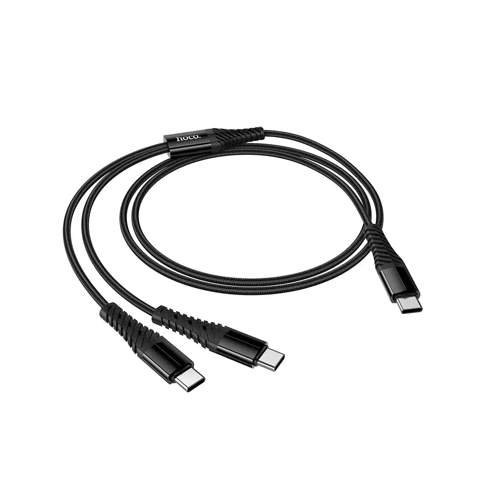 Hoco X123 2in1 USB-C Kabel 1m Schwarz Dual-Anschluss - MIZO.at