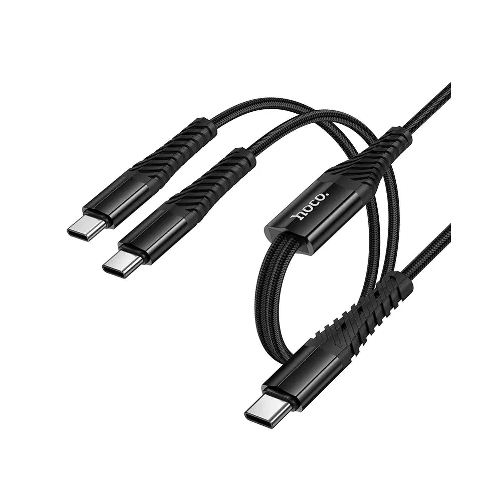 Hoco X123 2in1 USB-C Kabel 1m Schwarz Dual-Anschluss - MIZO.at