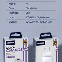 Jellico Wall Charger | 22.5W QC3.0 Fast Charging USB Adapter A77 - MIZO.at
