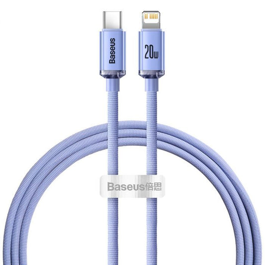 iPhone Ladekabel USB C auf Lightning 20W Schnellladen 1,2 m Baseus Lila - MIZO.at