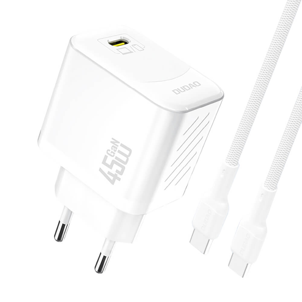 Dudao A28C 45W GaN Ladeset + USB-C Kabel Weiß - MIZO.at