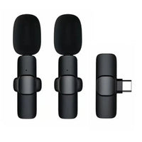 Wireless Lavalier Microphone Type C Double (2 in Set) K1 Black - MIZO.at