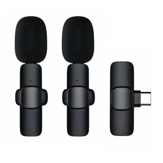 Wireless Lavalier Microphone Type C Double (2 in Set) K1 Black - MIZO.at