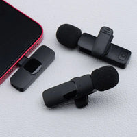 Wireless Lavalier Microphone Type C Double (2 in Set) K1 Black - MIZO.at
