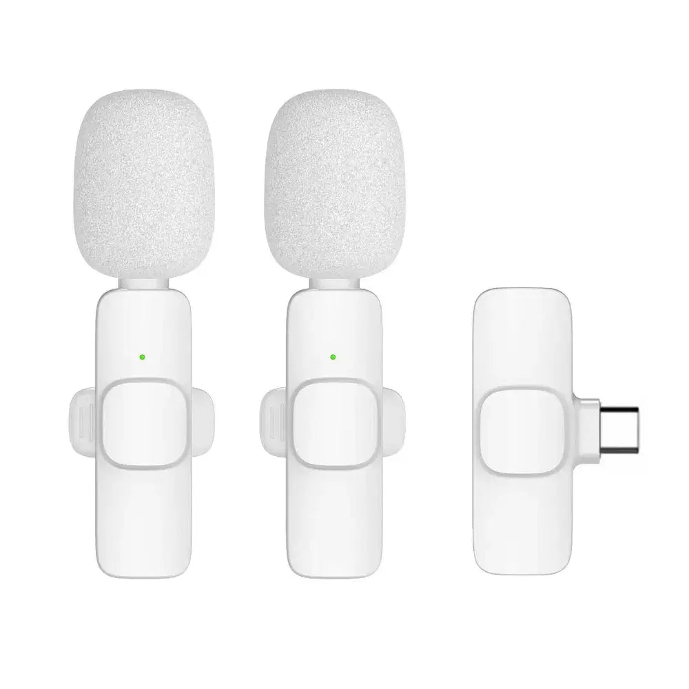 Wireless Lavalier Microphone Type C Double with Long Hair K1 White - MIZO.at