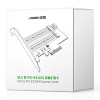 Ugreen PCIe 3.0 x4 Expansion Card Adapter | Dual M.2 SSD Slots - MIZO.at