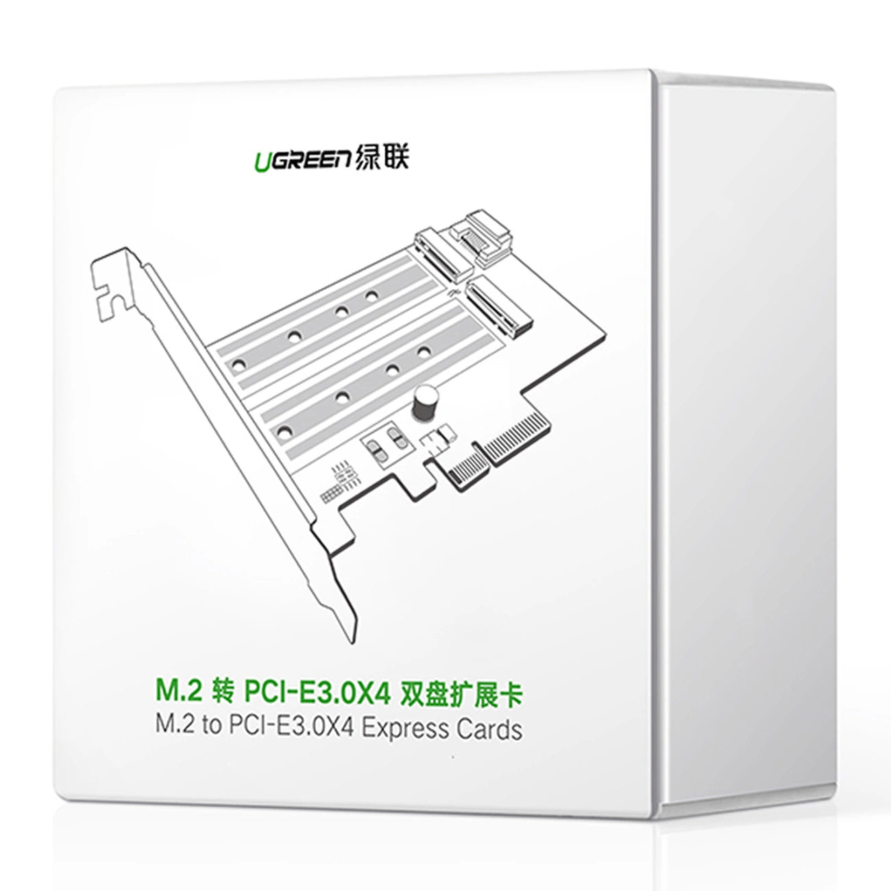 Ugreen PCIe 3.0 x4 Expansion Card Adapter | Dual M.2 SSD Slots - MIZO.at