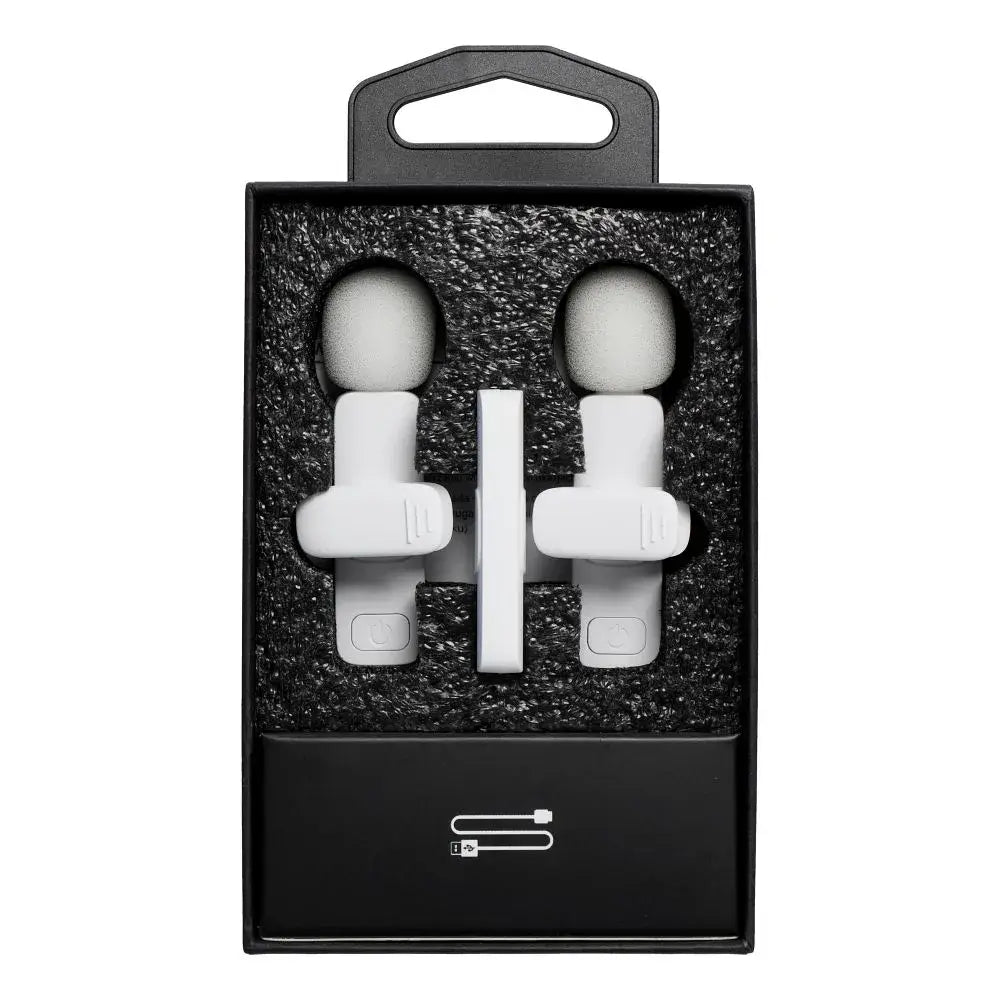 Wireless Lavalier Microphone Type C Double with Long Hair K1 White - MIZO.at