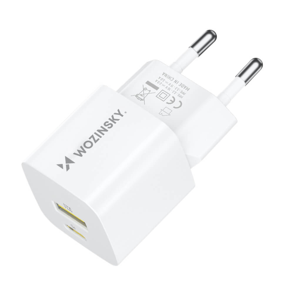 Wozinsky WWCEAC 33W GaN Ladegerät USB-A + USB-C Weiß - MIZO.at