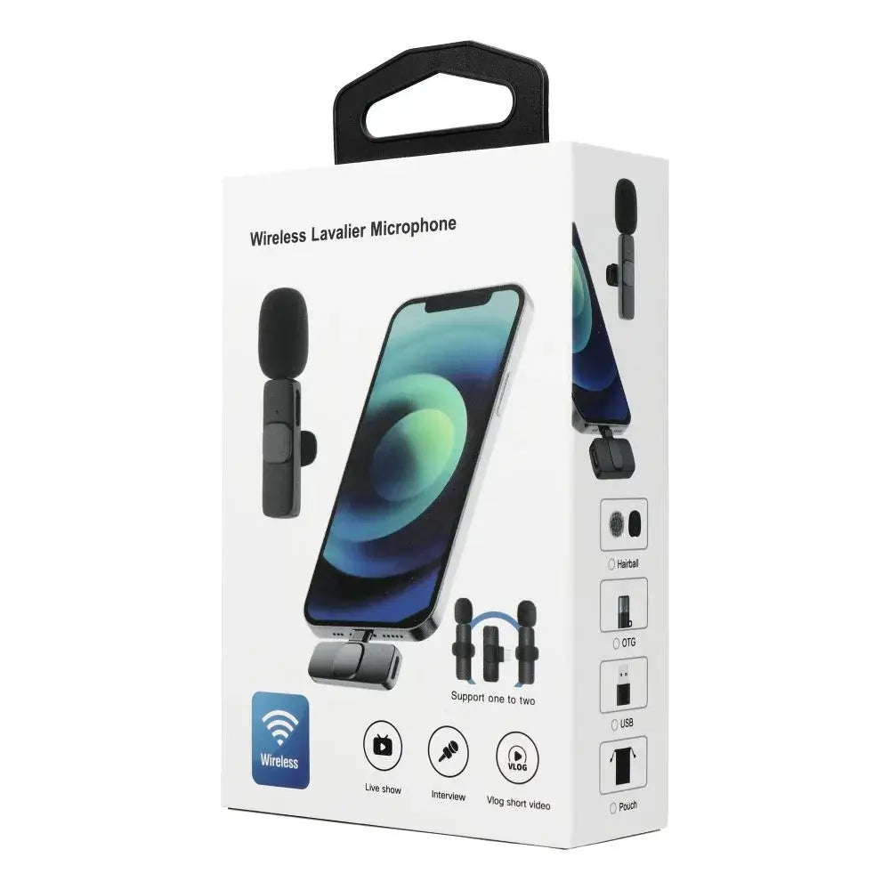 Wireless Lavalier Microphone Type C Double with Long Hair K1 White - MIZO.at