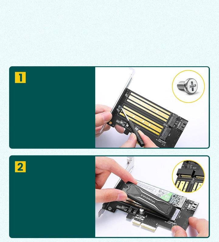 Ugreen PCIe 3.0 x4 Expansion Card Adapter | Dual M.2 SSD Slots - MIZO.at