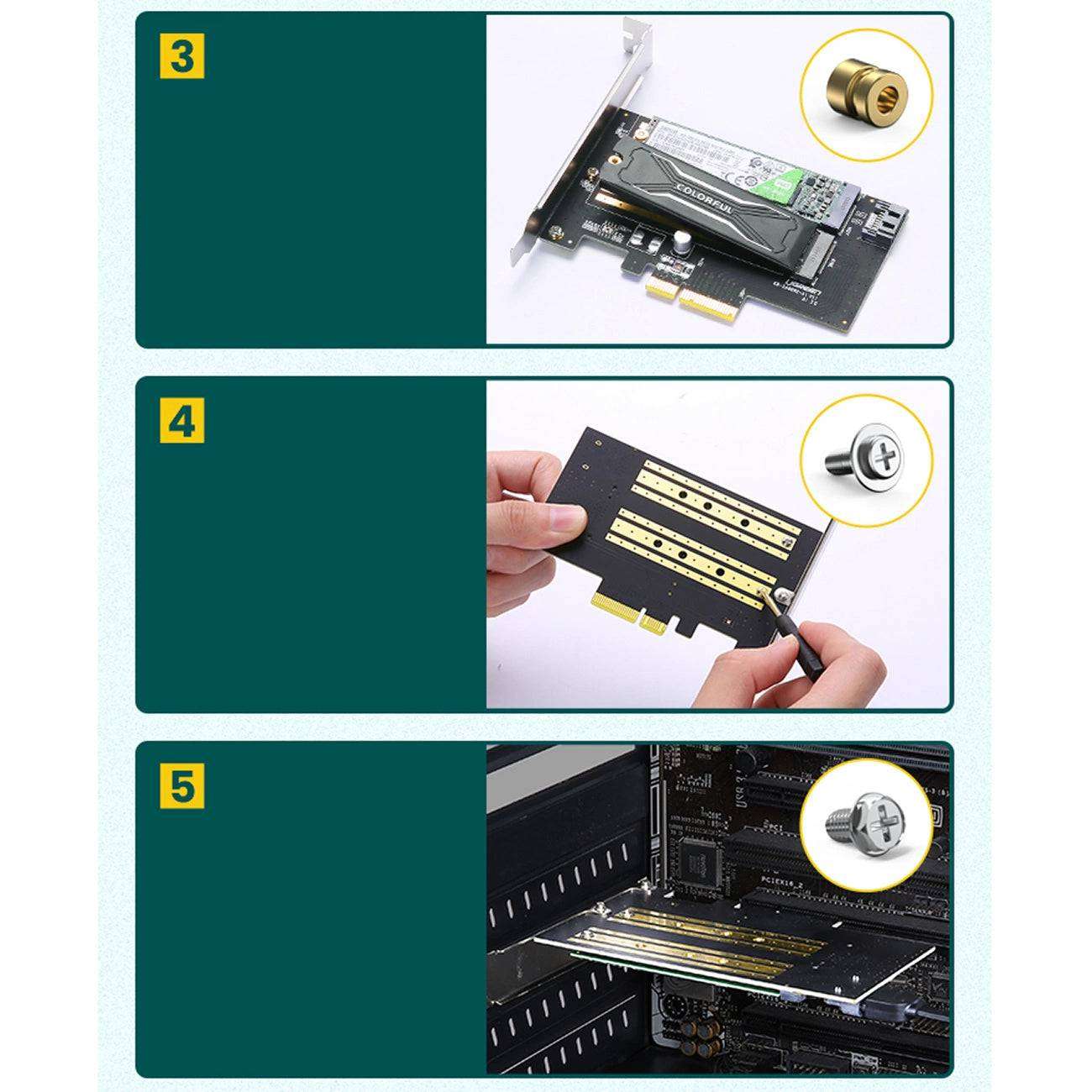 Ugreen PCIe 3.0 x4 Expansion Card Adapter | Dual M.2 SSD Slots - MIZO.at