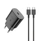 JELLICO EU25 25W PD Ladegerät Schwarz inkl. USB-C auf USB-C Kabel - MIZO.at