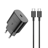 JELLICO EU25 25W PD Ladegerät Schwarz inkl. USB-C auf USB-C Kabel - MIZO.at