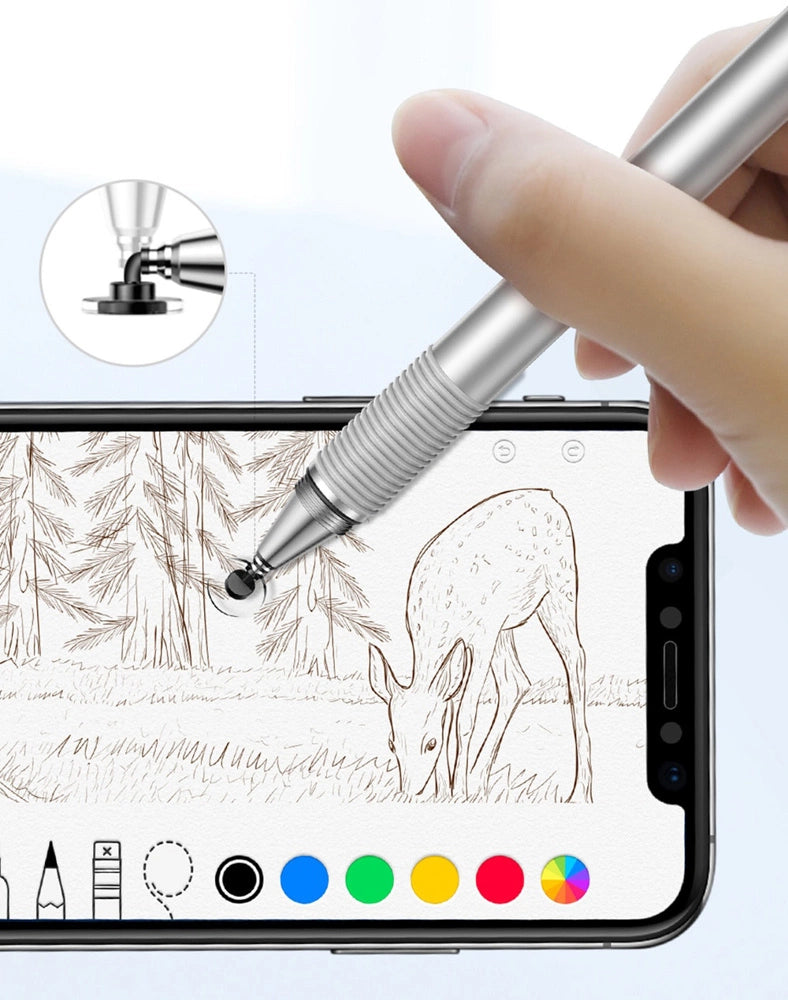 Capacitive Stylus & Gel Pen | Precision Disc | Silver - MIZO.at