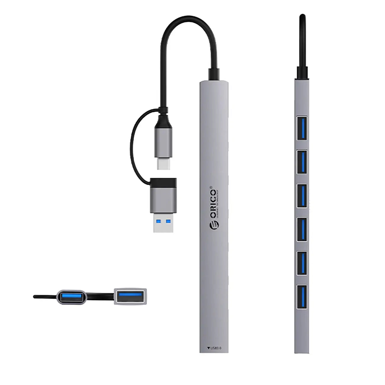 Orico YSA2-U3 7-Port USB Hub Docking Station – Gray - MIZO.at