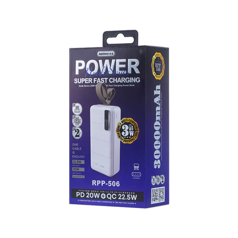 Remax Power Bank 30000mAh | PD 20W & QC 22.5W Fast Charging - MIZO.at
