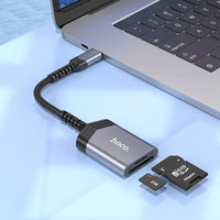 Hoco Type-C 2-in-1 Card Reader | SD/TF Adapter | Gray - MIZO.at
