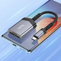 Hoco Type-C 2-in-1 Card Reader | SD/TF Adapter | Gray - MIZO.at