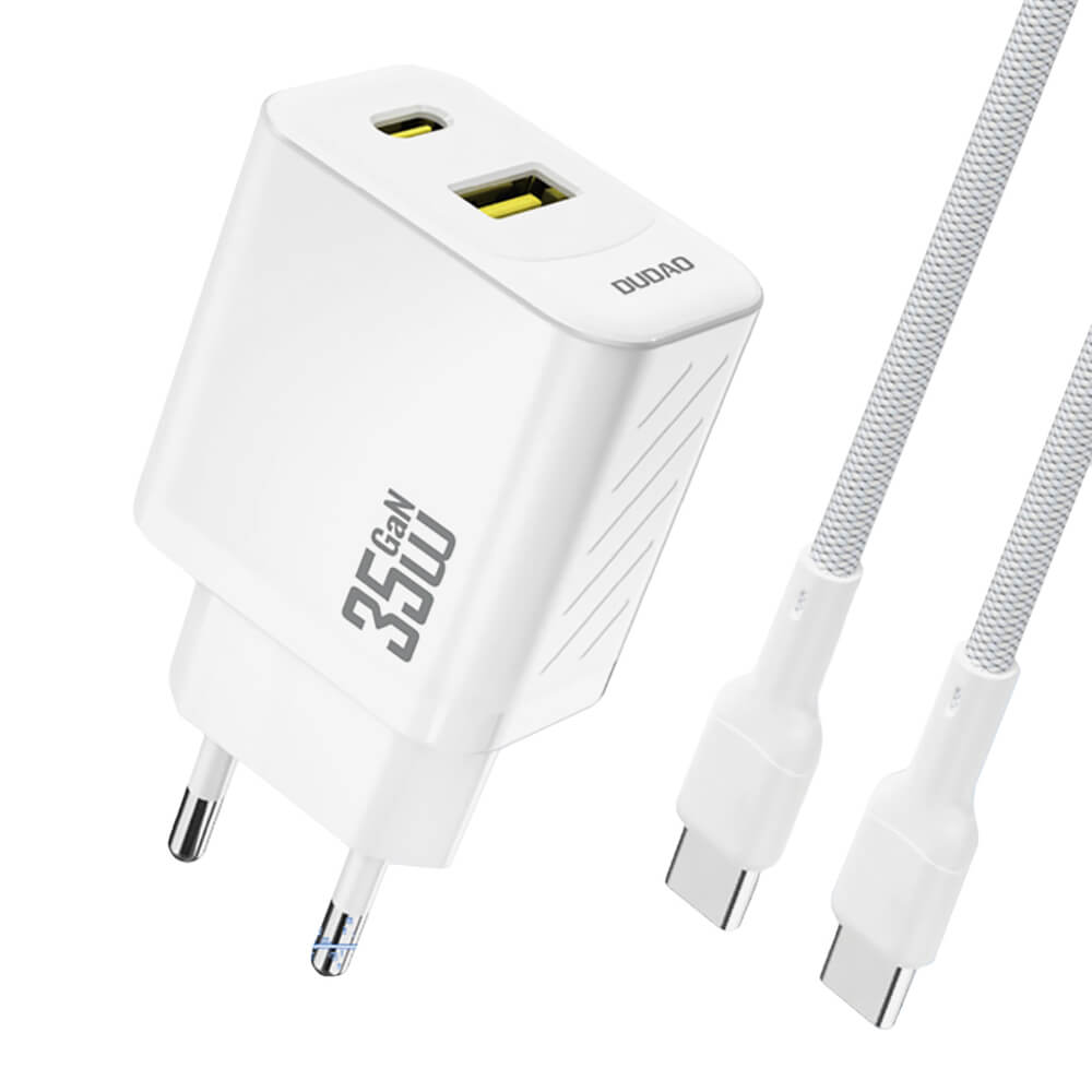 Dudao A27 MaxC 35W GaN Ladeset + USB-C Kabel Weiß - MIZO.at
