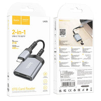 Hoco Type-C 2-in-1 Card Reader | SD/TF Adapter | Gray - MIZO.at