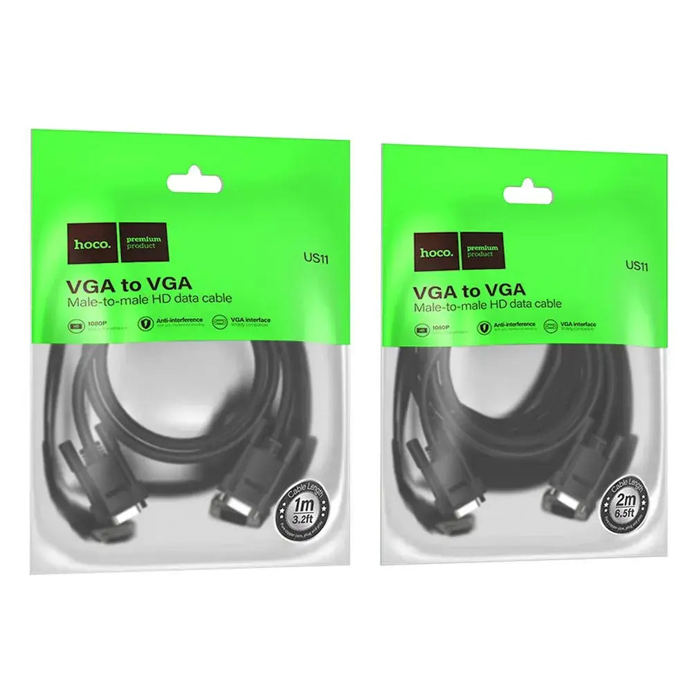 HOCO VGA Cable (Male to Male) HD 1080p US11 1m Black - MIZO.at
