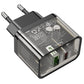 Hoco N34 20W Dual Ladegerät USB-A + USB-C QC3.0 PD Transparent - MIZO.at