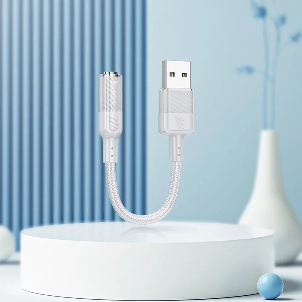 Hoco AUX USB to 3.5mm Jack Adapter | Grey - MIZO.at