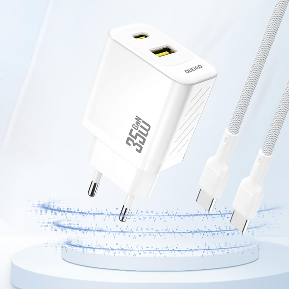 Dudao A27 MaxC 35W GaN Ladeset + USB-C Kabel Weiß - MIZO.at