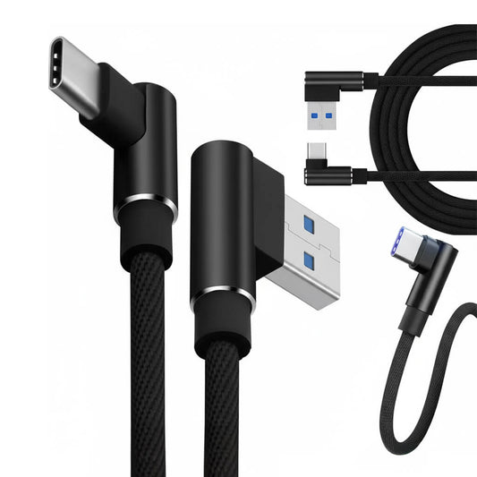 USB-C Winkel-Ladekabel QC 1 m – Nylon Geflochten Mehrfarbig - MIZO.at