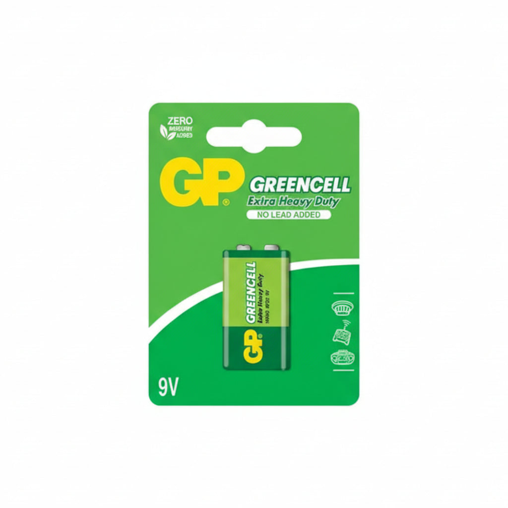 GP GreenCell 9V 6F22 Zinc-Carbon Battery Single - MIZO.at
