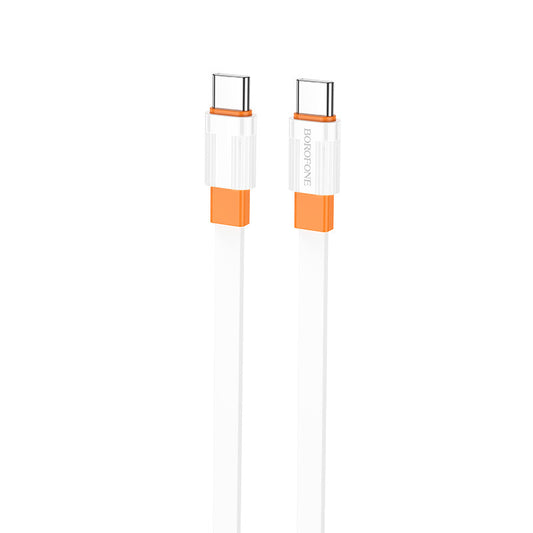 Borofone BX89 Union Cable | USB-C to USB-C, PD 60W, 1M | White-Orange - MIZO.at