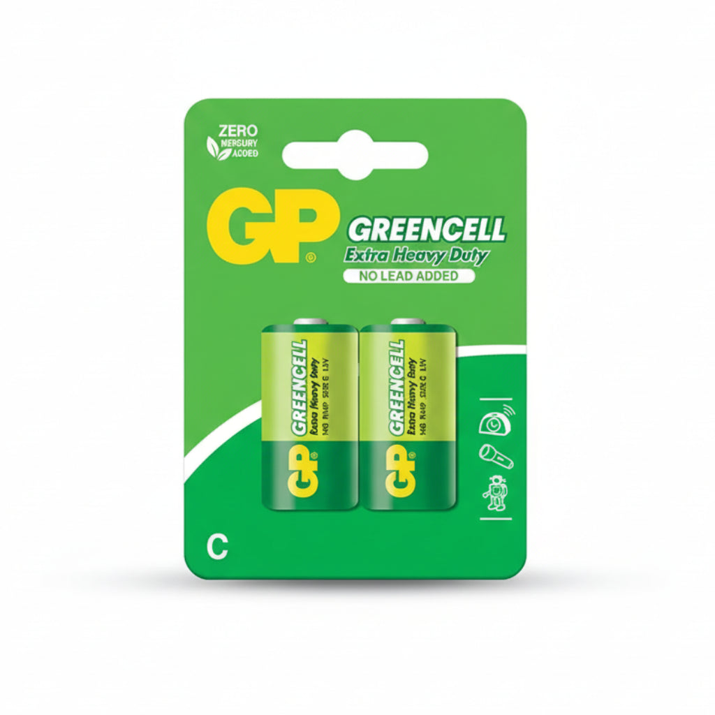 GP GreenCell C R14 Zink-Kohle Batterien 2er Pack - MIZO.at