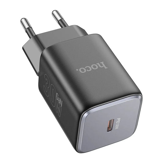 30W GaN HOCO Charger | Type C PD QC Starlight Black - MIZO.at