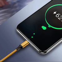 3in1 USB-Ladekabel Nylon 1,2 m – Lightning/Micro-USB/Type-C Gold - MIZO.at